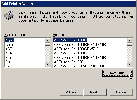 agfa accuset 1000 windows 7 support