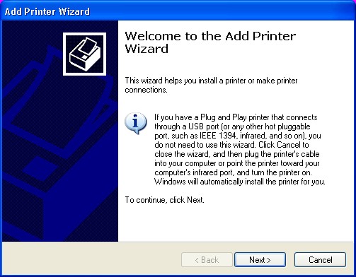 Rød dato Græder udelukkende Getting Started > Printers > Windows 2000/XP > Adding a new printer